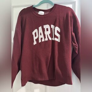 Pink Rose Burgundy Knit Sweater